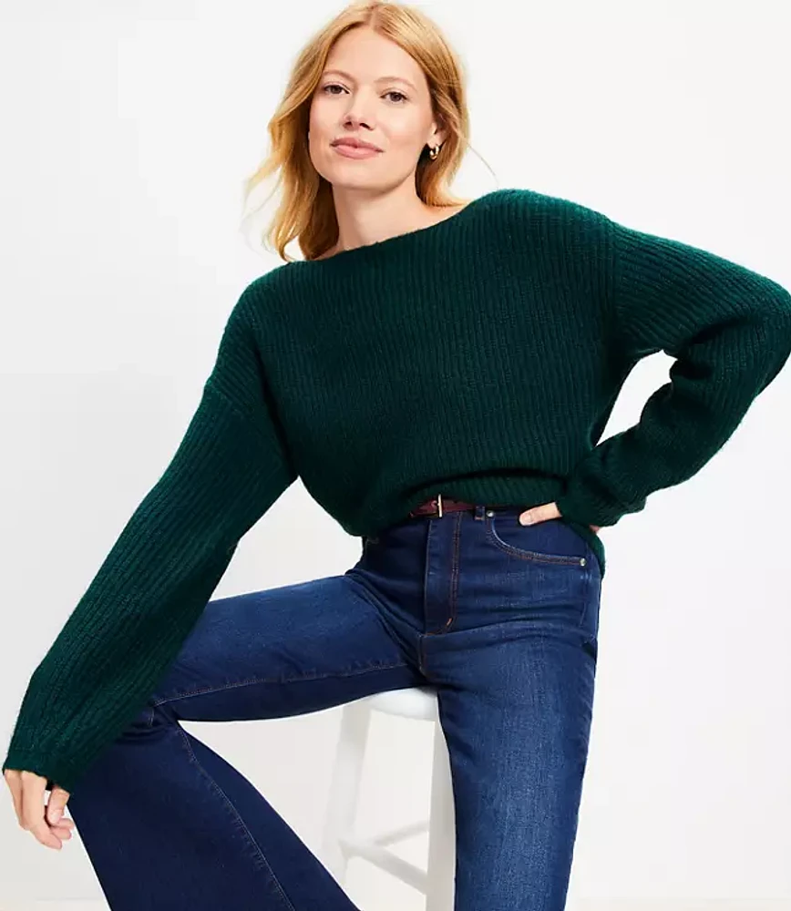 Petite Ribbed Boatneck Sweater