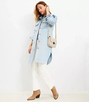 Petite Twill Long Shirt Jacket