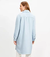 Petite Twill Long Shirt Jacket