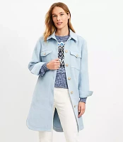 Petite Twill Long Shirt Jacket