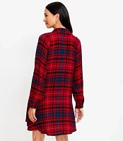 Plaid Flounce Mini Shirtdress