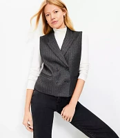 Petite Shimmer Herringbone Double Breasted Vest