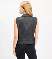 Petite Shimmer Herringbone Double Breasted Vest