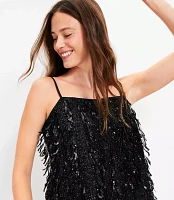 Sequin Fringe Square Neck Cami