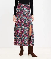 Tall Paisley Side Slit Midi Skirt