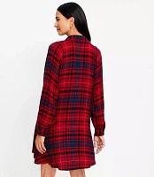 Petite Plaid Flounce Mini Shirtdress