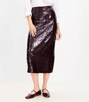 Petite Sequin Midi Skirt