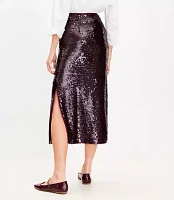 Petite Sequin Midi Skirt