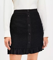 Tall Boucle Ruffle Button Mini Skirt