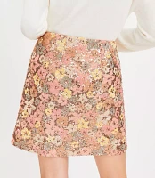 Petite Floral Sequin Mini Skirt