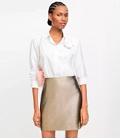 Petite Metallic Textured Jacquard Mini Skirt