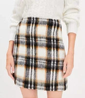 Petite Brushed Plaid Mini Skirt