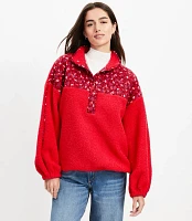 Floral Cozy Sherpa Mixed Media Sweatshirt