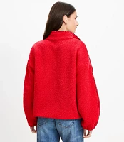 Floral Cozy Sherpa Mixed Media Sweatshirt