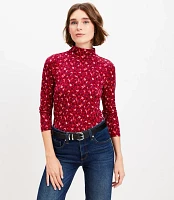 Floral Long Sleeve Turtleneck Top