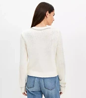 Petite Sparkle Trim Sweater Jacket