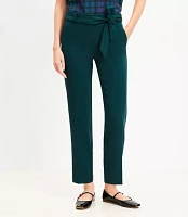 Petite Tie Waist Riviera Slim Pants Doubleface