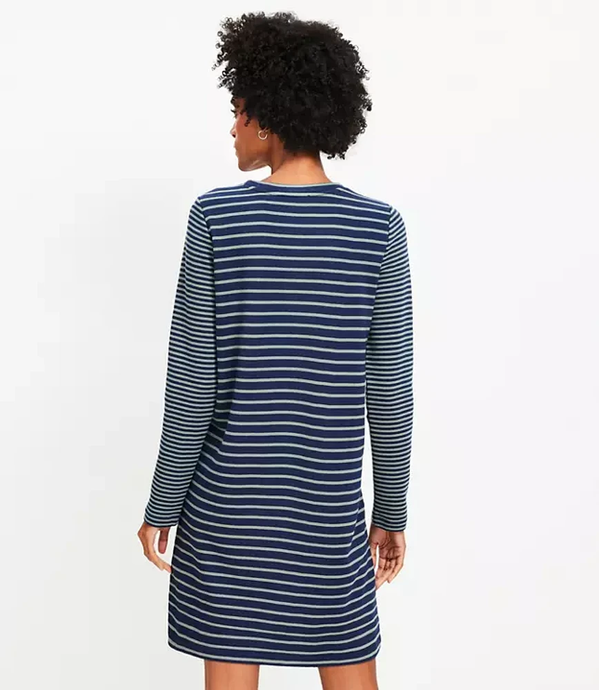 Petite Striped Terry Mini Dress