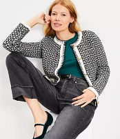 Petite Textured Mixed Stitch Sweater Jacket