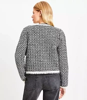 Petite Textured Mixed Stitch Sweater Jacket