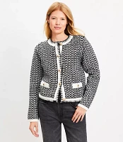 Petite Textured Mixed Stitch Sweater Jacket