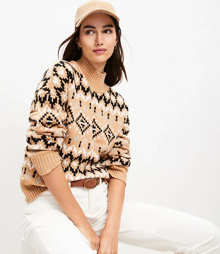 Fair Isle Modern Turtleneck Sweater