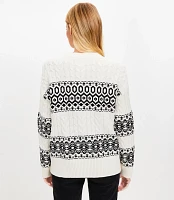 Petite Striped Fair Isle Cable Sweater