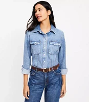 Denim Seamed Western Shirt