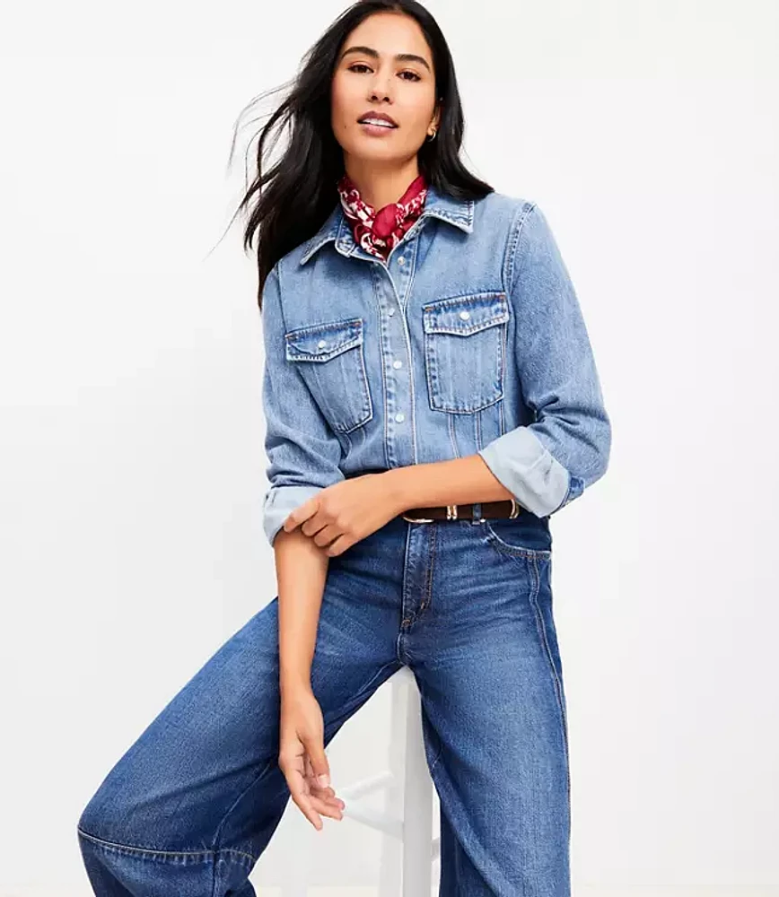 Denim Seamed Western Shirt