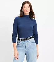 Petite Long Sleeve Mock Neck Top