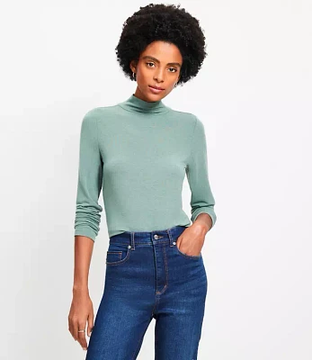 Petite Long Sleeve Mock Neck Top