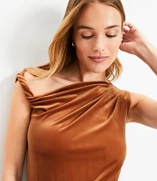 Velour Off The Shoulder Top