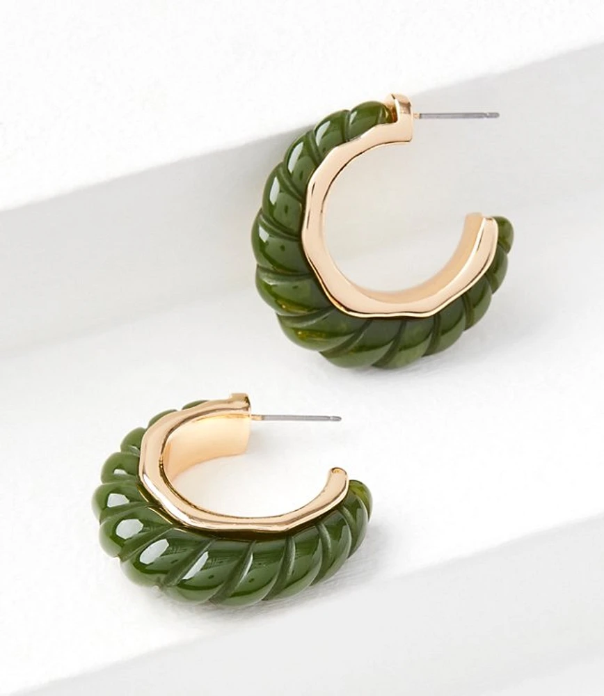 Scalloped Resin Hoop Earrings