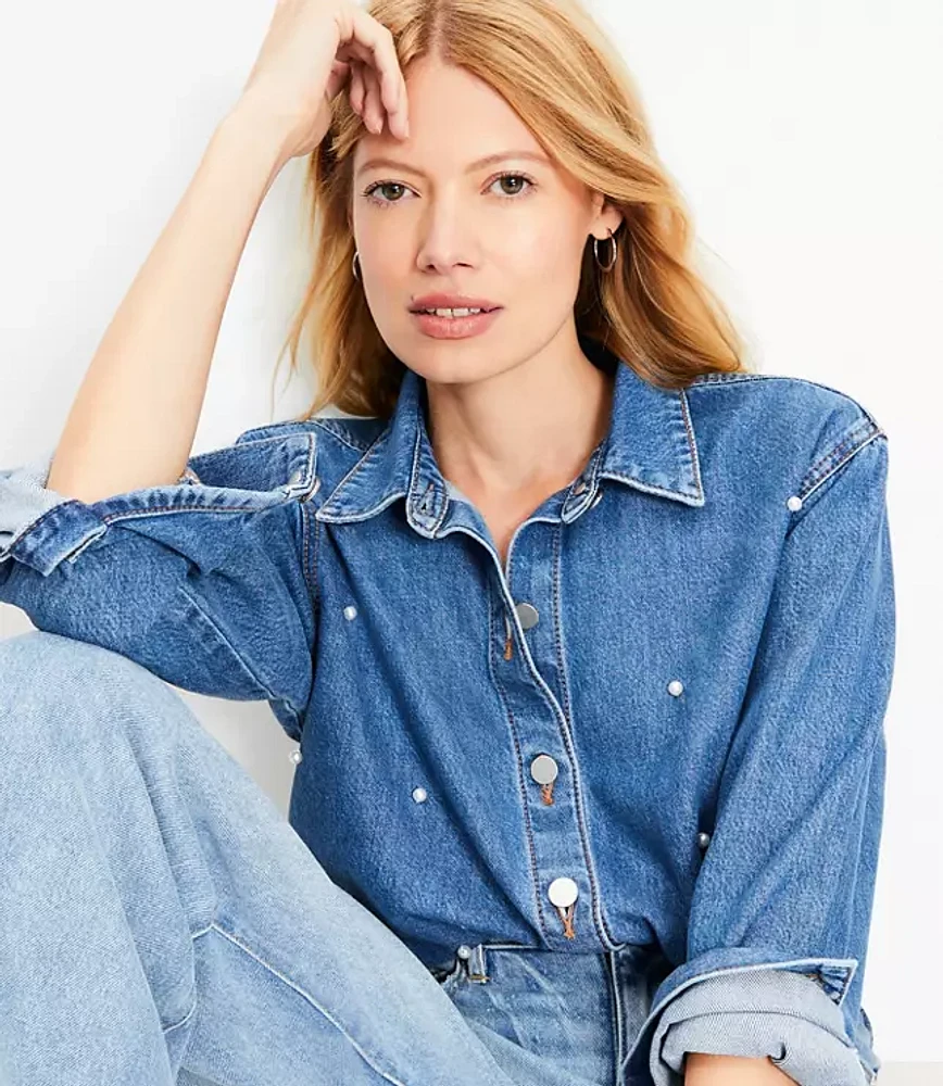 Petite Pearlized Denim Everyday Shirt