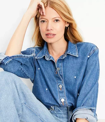 Petite Pearlized Denim Everyday Shirt