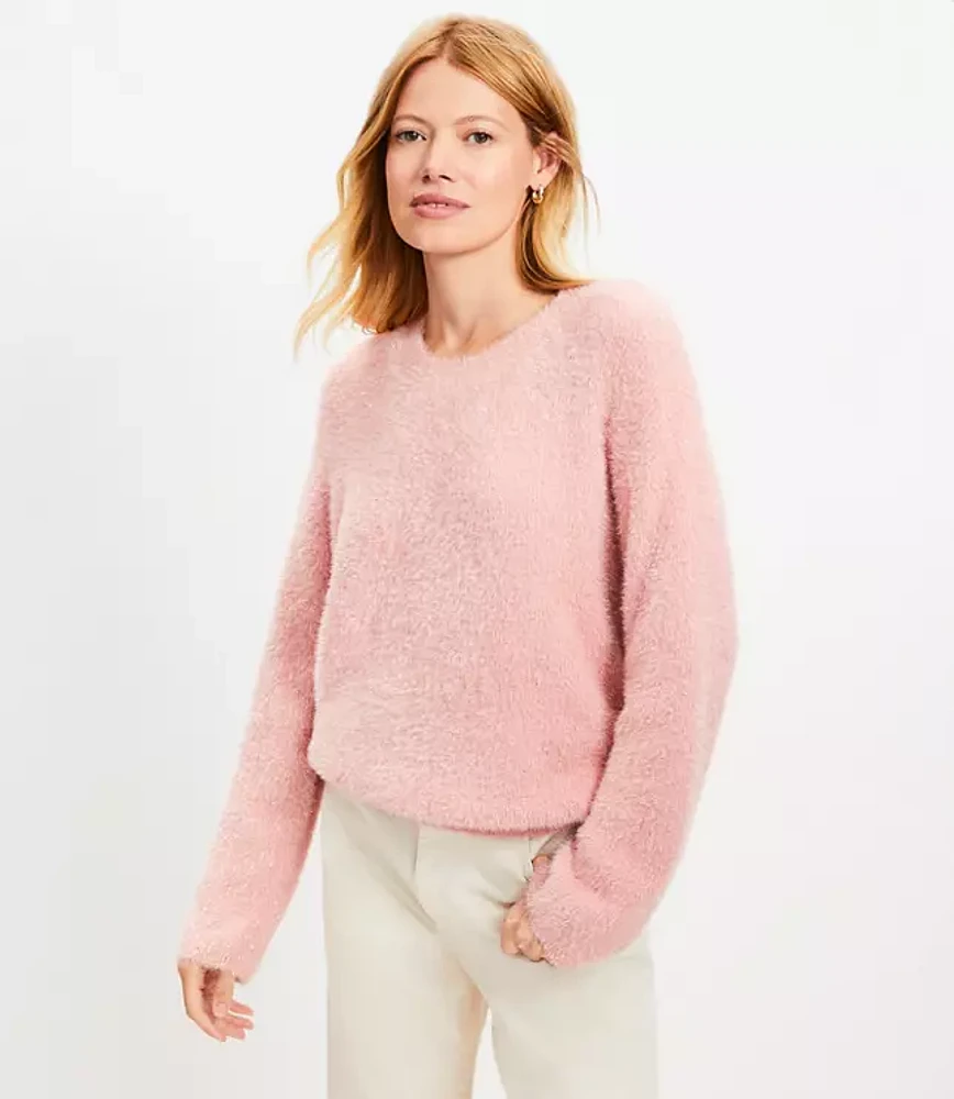 Petite Shimmer Fuzzy Sweater