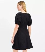 Eyelet Side Tie Mini Pocket Dress