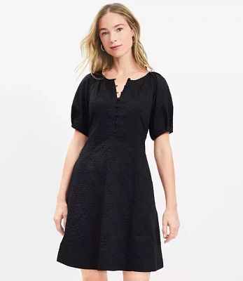 Eyelet Side Tie Mini Pocket Dress