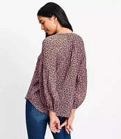 Petite Floral Billow Sleeve Blouse