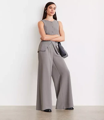 LOFT Versa Crepe Drape High Neck Vest