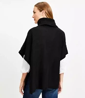 Cable Turtleneck Poncho