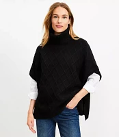 Cable Turtleneck Poncho