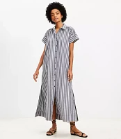 Striped Maxi Pocket Shirtdress