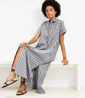 Striped Maxi Pocket Shirtdress