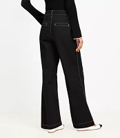 Petite Palmer Wide Leg Crop Pants Pique