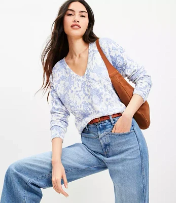 Night Bloom Relaxed V-Neck Sweater