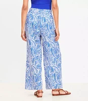 LOFT Beach Spiral Linen Wide Leg Pants