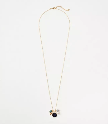 Pearlized Cluster Pendant Necklace