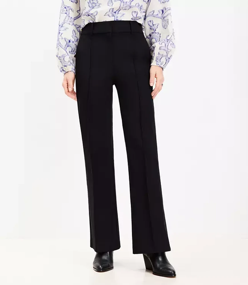 Curvy Pintucked Sutton Flare Pants Bi-Stretch