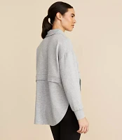 Petite Lou & Grey Heathered Scubasoft Half Zip Pullover